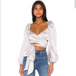For Love & Lemons Argent Wrap Blouse